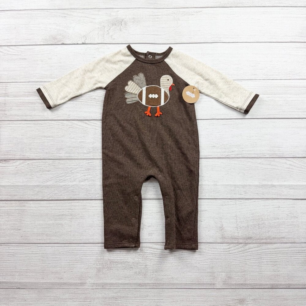 NWT Mud Pie Turkey Football Romper